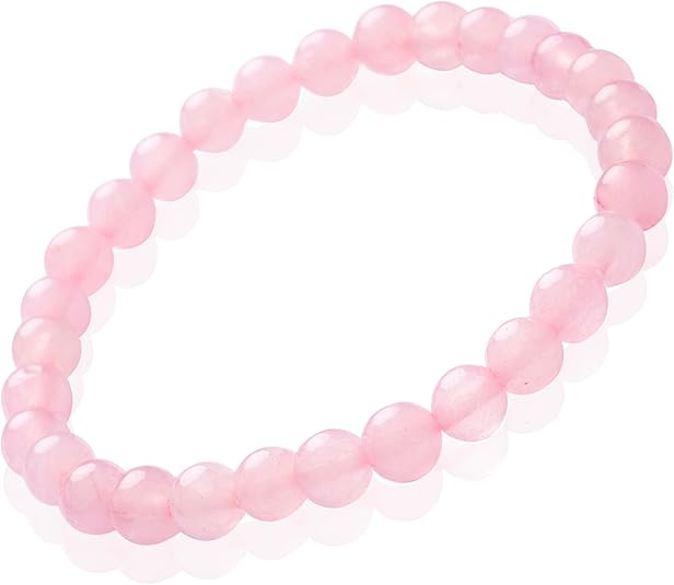 Rose Quartz Natural Stone Crystal Bead Bracelet (6mm)